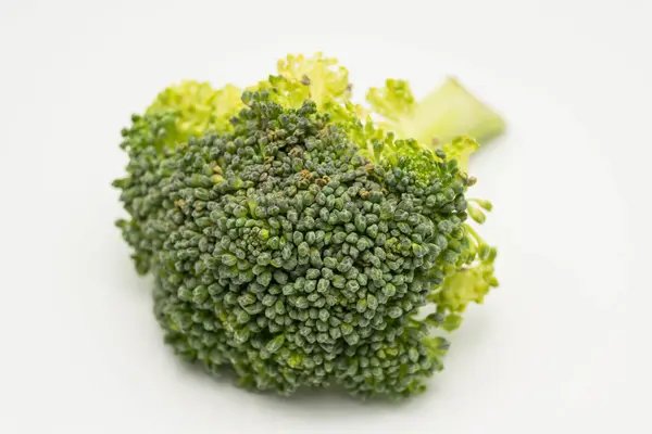 Close Green Broccoli White Background — Stock Photo, Image