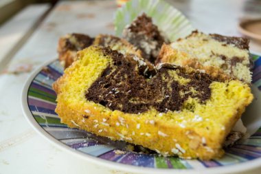 closeup shot of a delicious homemade cake