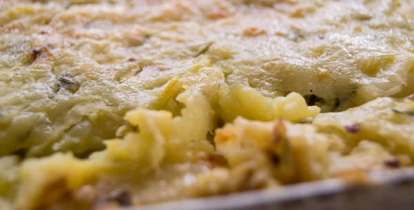 Closeup Shot Potato Moussaka Ground Meat — Photo