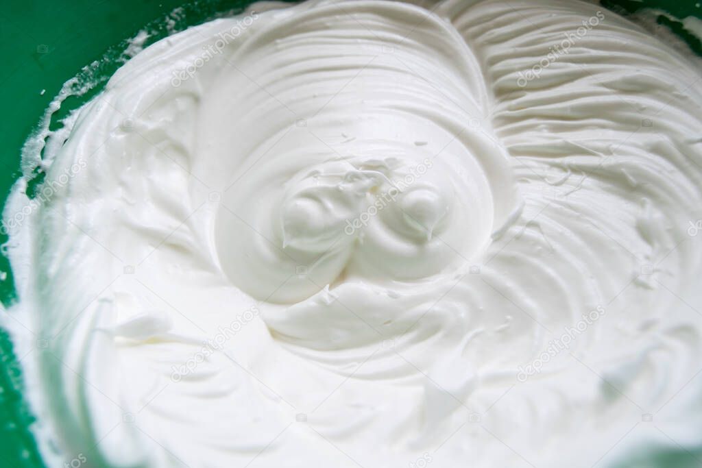 whipped cream for cake, close up view