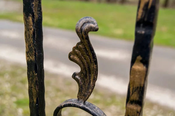 Element Old Metal Fence Close View — Stock Photo, Image