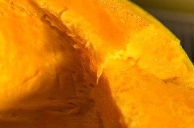 Olgun, lezzetli portakal karpuzu, yakından bak.