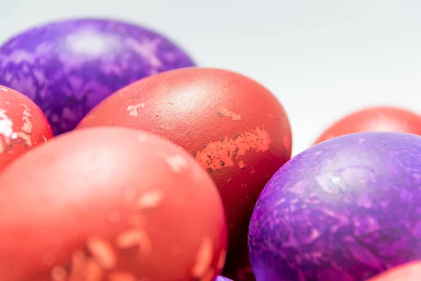 Colored Easter Eggs White Background — Stock Photo, Image