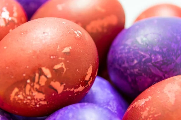 Colored Easter Eggs White Background — Stock Photo, Image