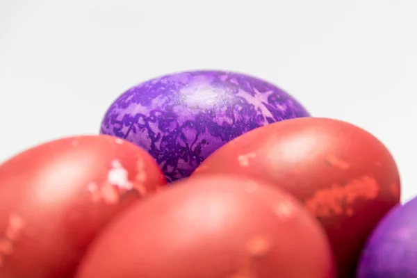 Colored Easter Eggs White Background — Stock Photo, Image