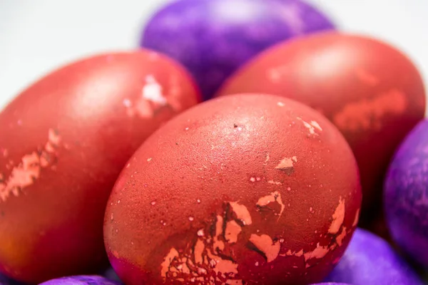 Colored Easter Eggs White Background — Stock Photo, Image