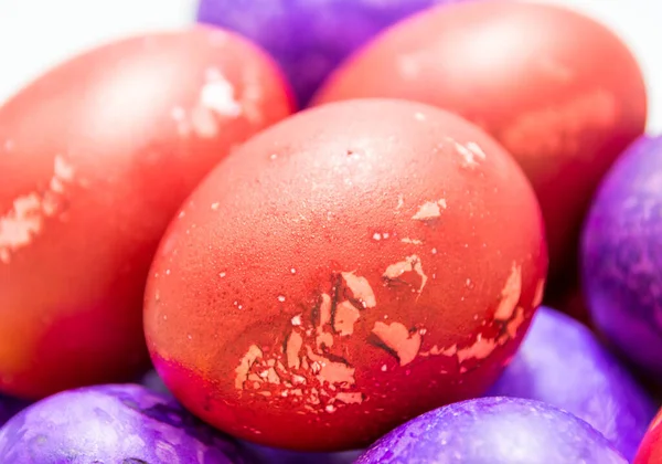 Colored Easter Eggs White Background — Stock Photo, Image