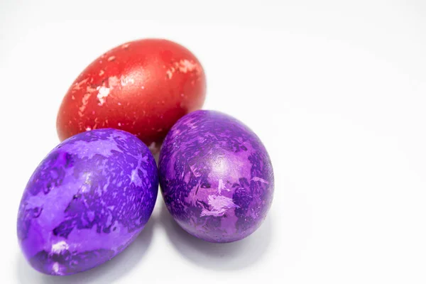 Colored Easter Eggs White Background — Stock Photo, Image