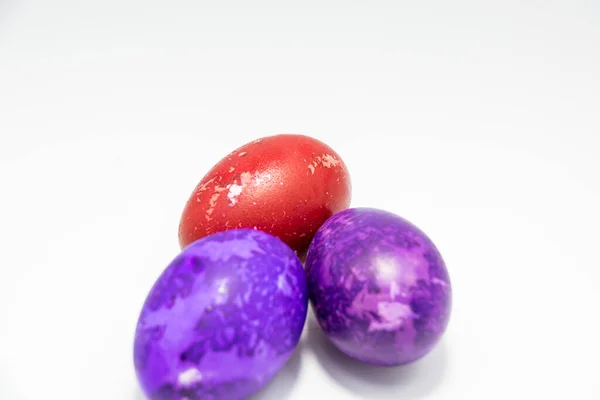 Colored Easter Eggs White Background — Stock Photo, Image