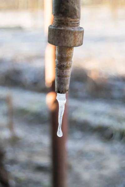 water pipe with frozen water