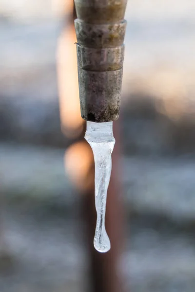 water pipe with frozen water