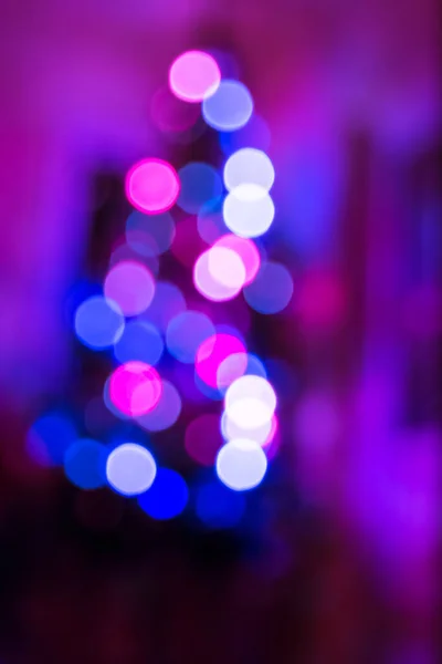 Fondo Luces Navidad Con Árbol Artificial —  Fotos de Stock