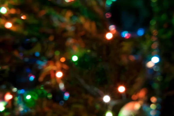 Weihnachtsbeleuchtung Hintergrund Mit Einem Künstlichen Baum — Stockfoto