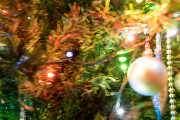 Fond Lumières Noël Avec Arbre Artificiel — Photo
