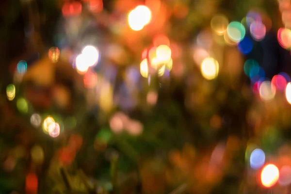 Natal Luzes Fundo Com Uma Árvore Artificial — Fotografia de Stock