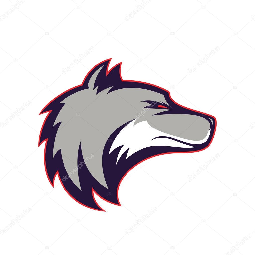 Clipart picture of a wolf head cartoon mascot logo character