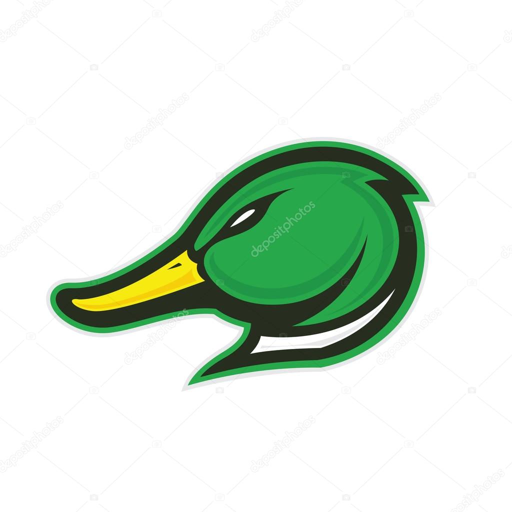 Clipart picture of a duck head cartoon mascot logo character