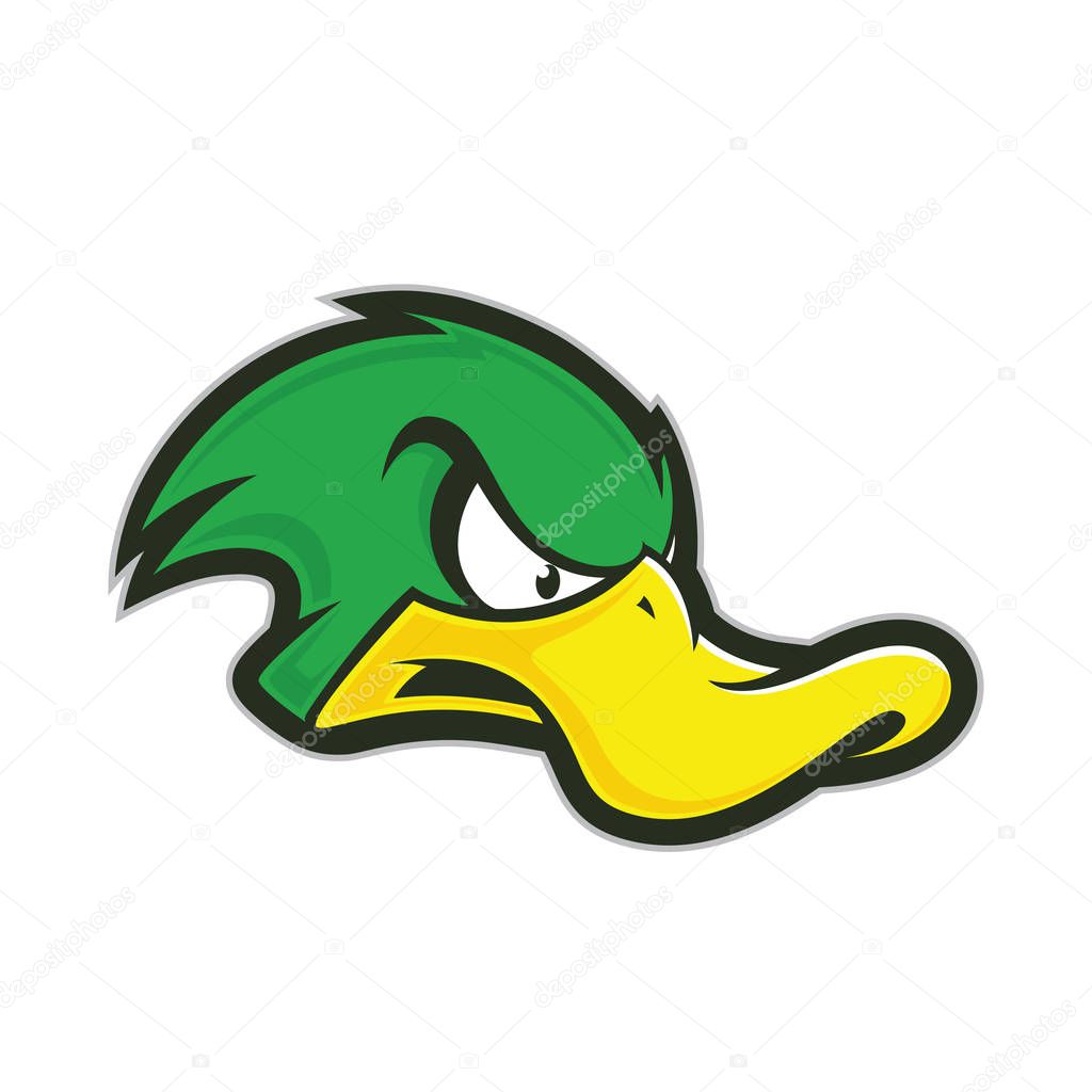 Clipart picture of a angry duck cartoon mascot logo character