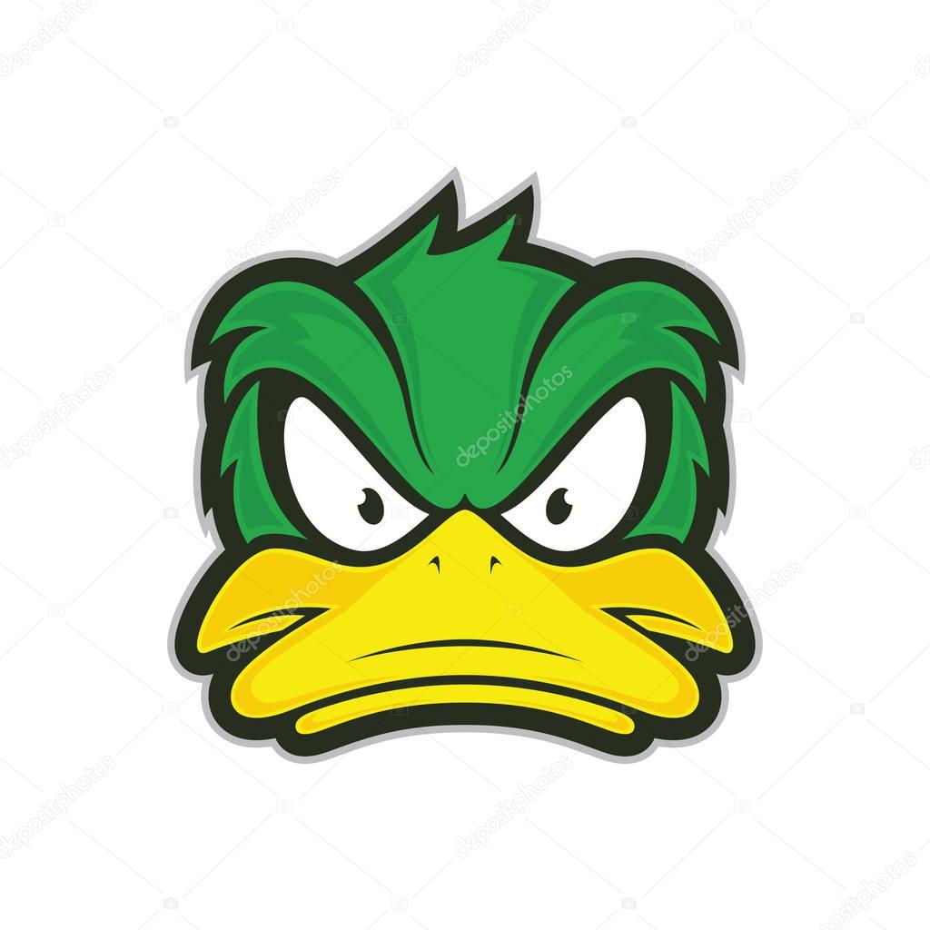 Clipart picture of a angry duck cartoon mascot logo character