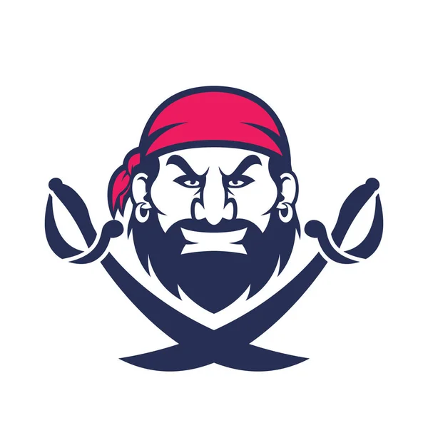 Cabeza de mascota pirata — Vector de stock