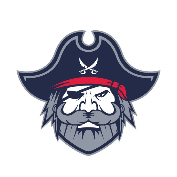 Cabeza de mascota pirata — Vector de stock