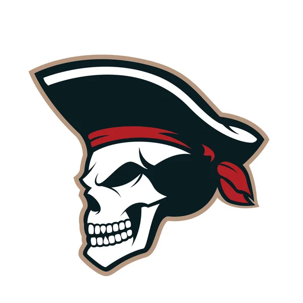 Pirate skull mascot — Stock Vector