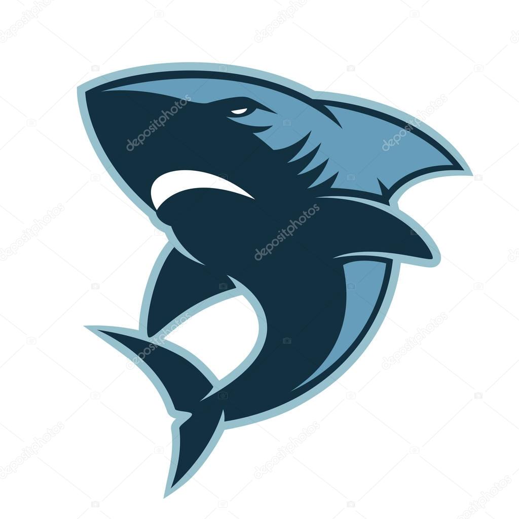 Clipart picture of a shark cartoon mascot logo character