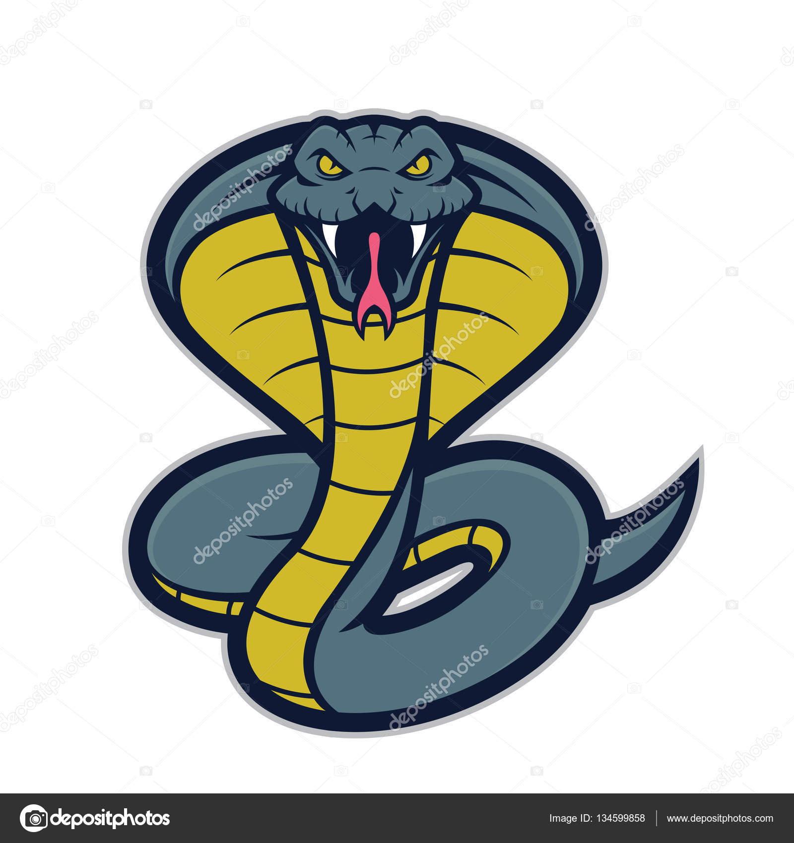 Personagem mascote da cobra cobra para design de logotipo de