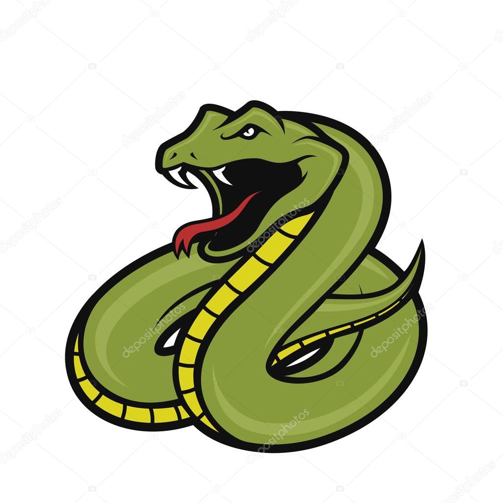 Clipart picture of a viper snake cartoon mascot logo character