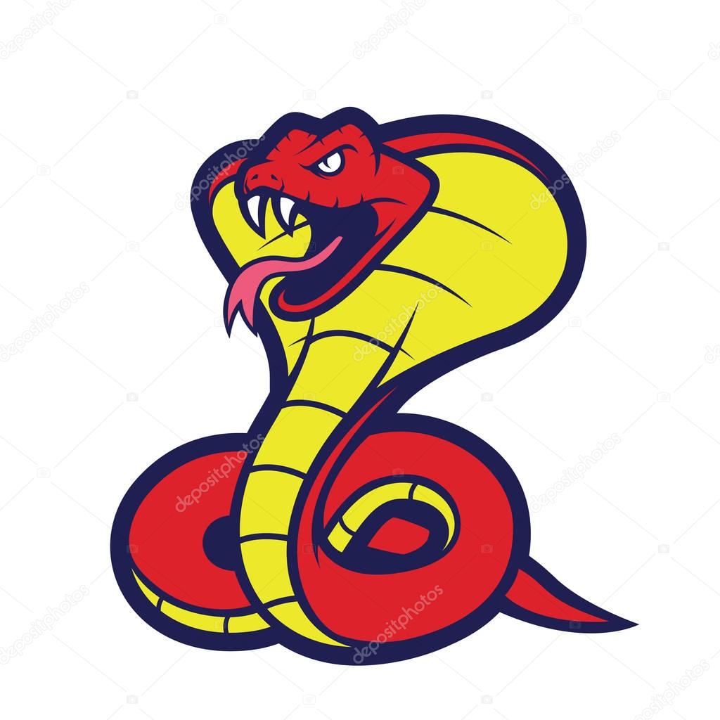 Clipart picture of a cobra snake cartoon mascot logo character
