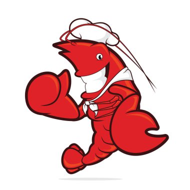 Lobster chef giving thumbs up clipart