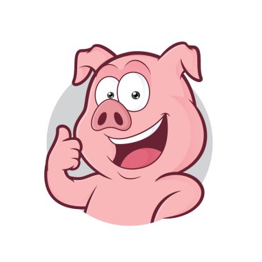 Yuvarlak çerçeve içinde Yaşasın vererek domuz