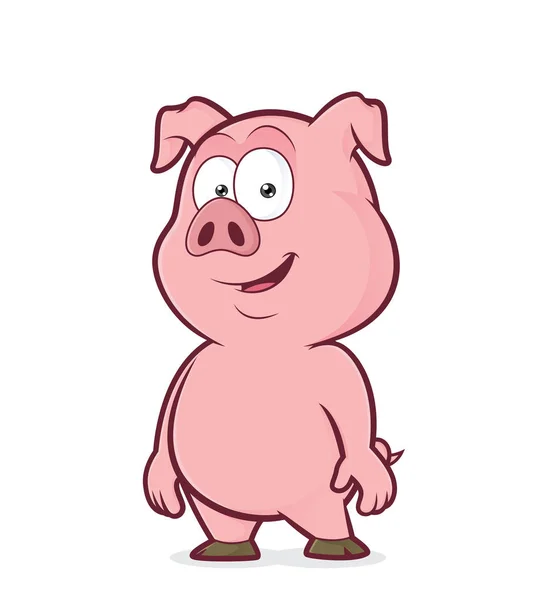 豚の立っているを笑顔します。 — ストックベクタ