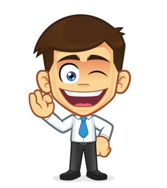 işadamı el Tamam ve göz kırpıyor