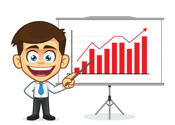 Businessman doing a presentation — Stock Vector