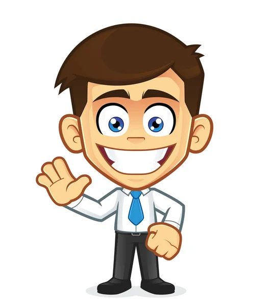 Sourire homme d'affaires agitant — Image vectorielle