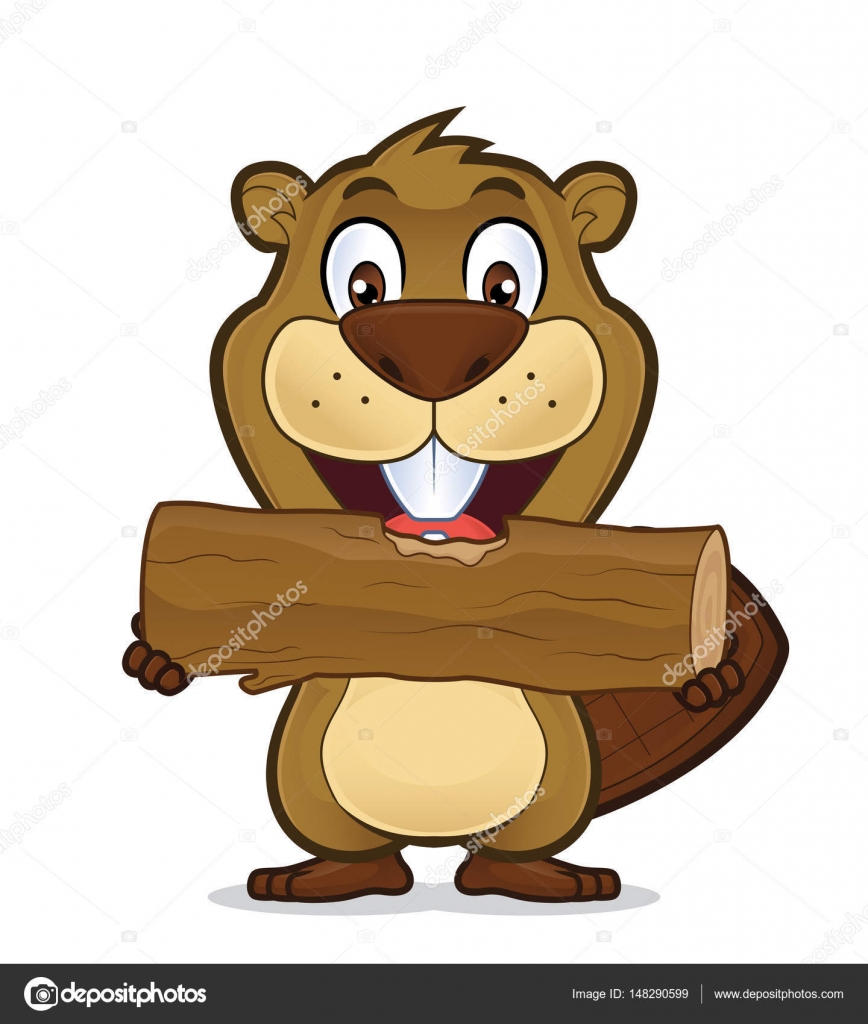 Beaver eating wood Stock Vector Image by ©sundatoon #148290599