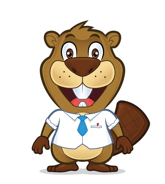 Beaver dragen van een overhemd en stropdas — Stockvector