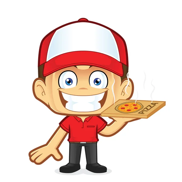 Pizza delivery man courier — Stock Vector