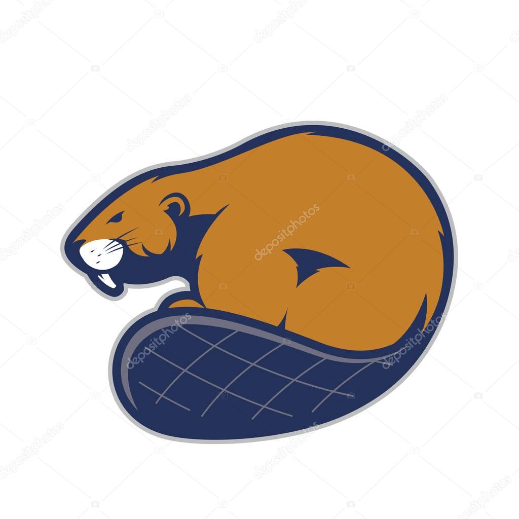 Clipart picture of a beaver cartoon mascot logo character