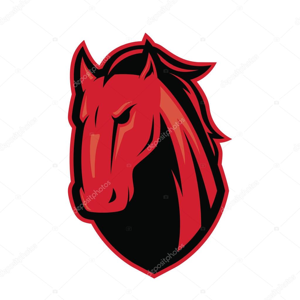 Clipart picture of a mustang horse head cartoon mascot logo character