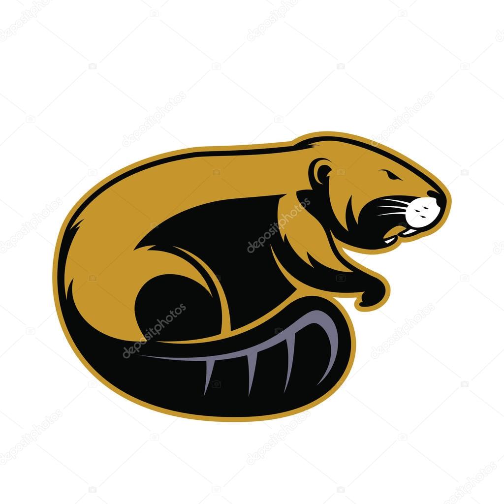 Clipart picture of a beaver cartoon mascot logo character