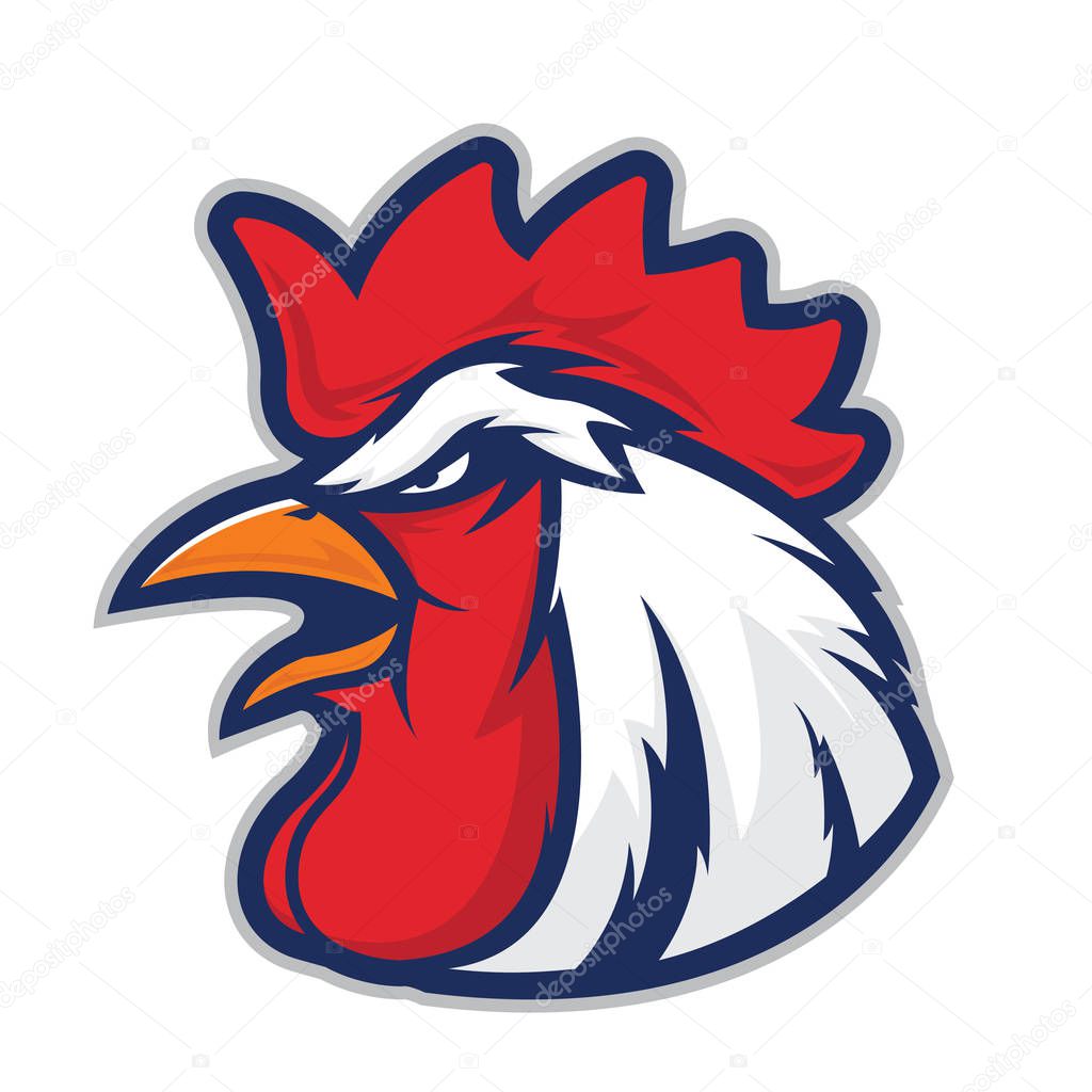 Chicken rooster head mascot — Stock Vector © sundatoon #155787466
