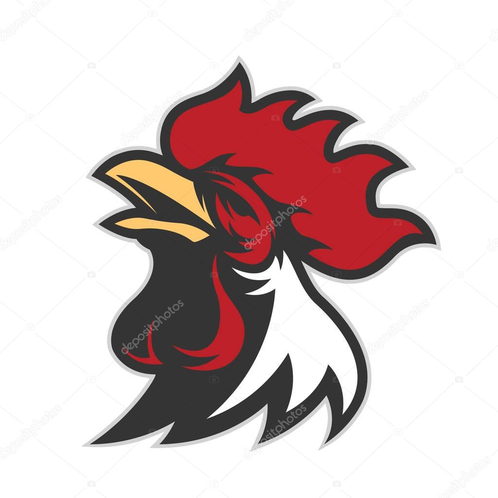 Clipart picture of a chicken rooster head cartoon mascot logo character