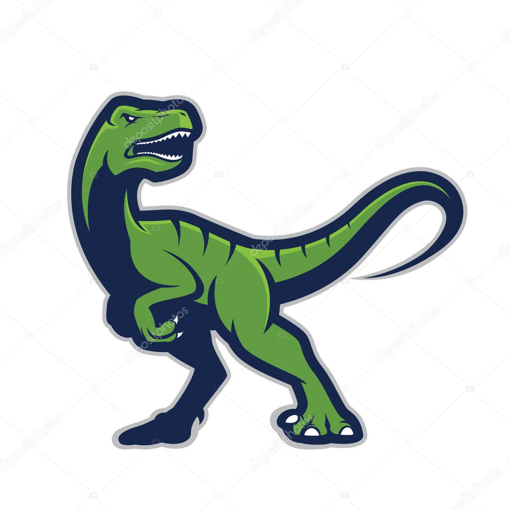 Clipart picture of a raptor cartoon mascot logo character