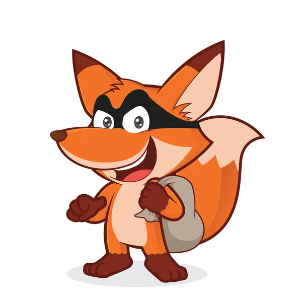 Fox ladrão saco de transporte — Vetor de Stock
