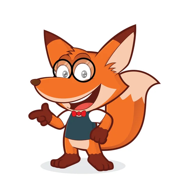 Geek fox glimlachen — Stockvector