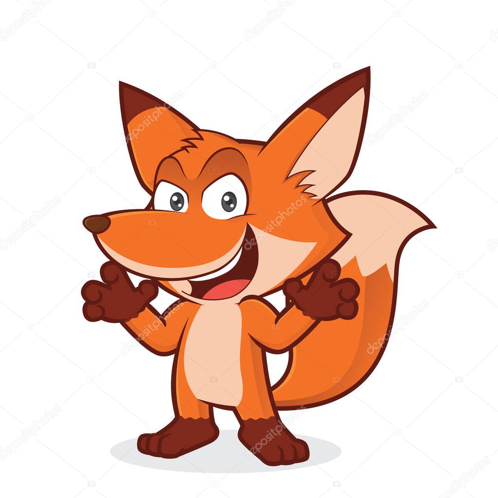 Clipart picture of a sneaky fox cartoon character