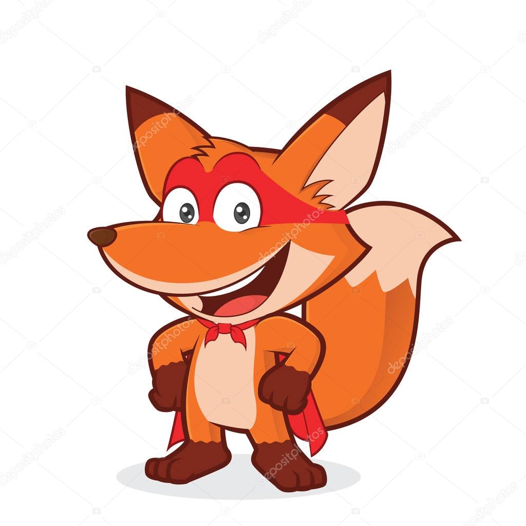 Superhero fox smiling