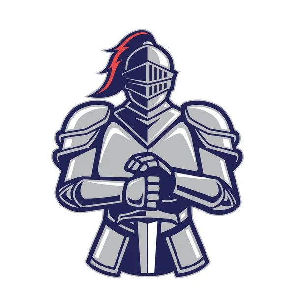 Warrior knight mascot — Stock Vector